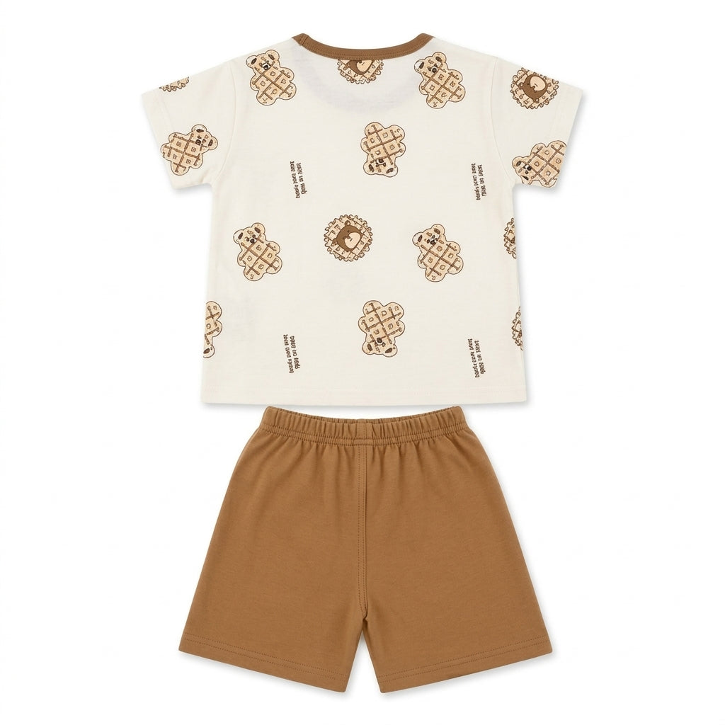 Imported Baby Cotton T-Shirt & Shorts - Teddy Print