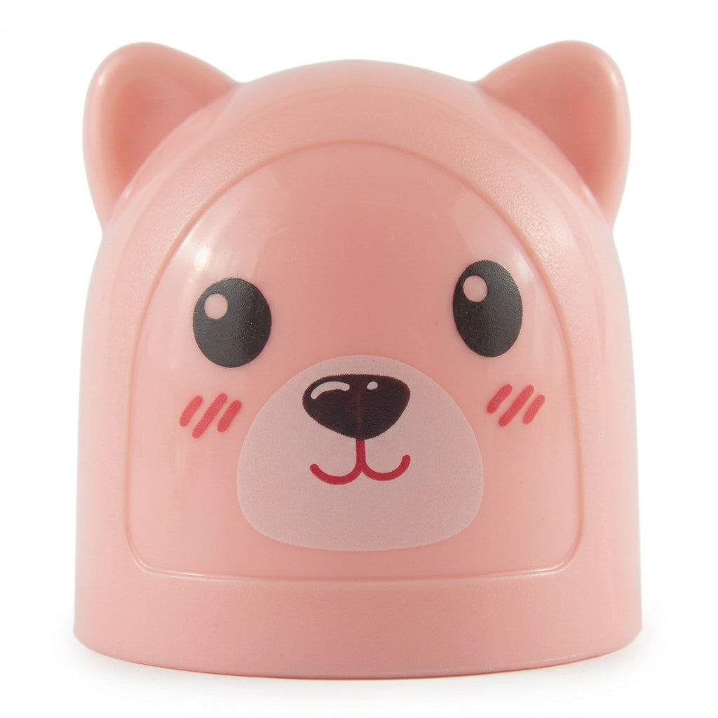 BABY GLASS FEEDER CARTOON BEAR PINK FISH