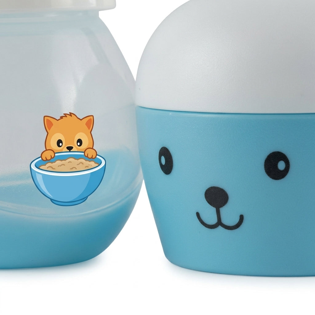 BABY FEEDING BOTTLE BEAR CYAN BASEBALL CAP MAQ