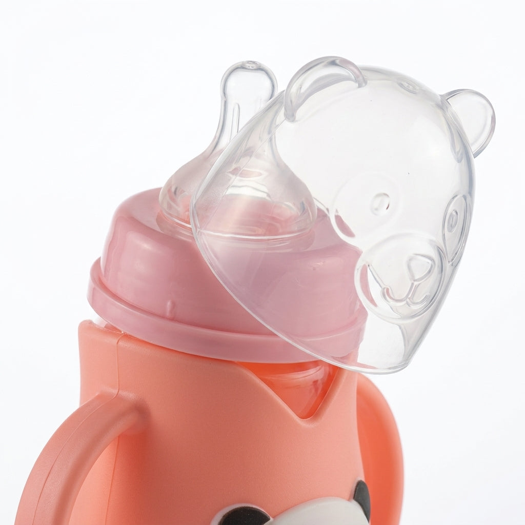 BABY FEEDER CURVE PANDA PEACH