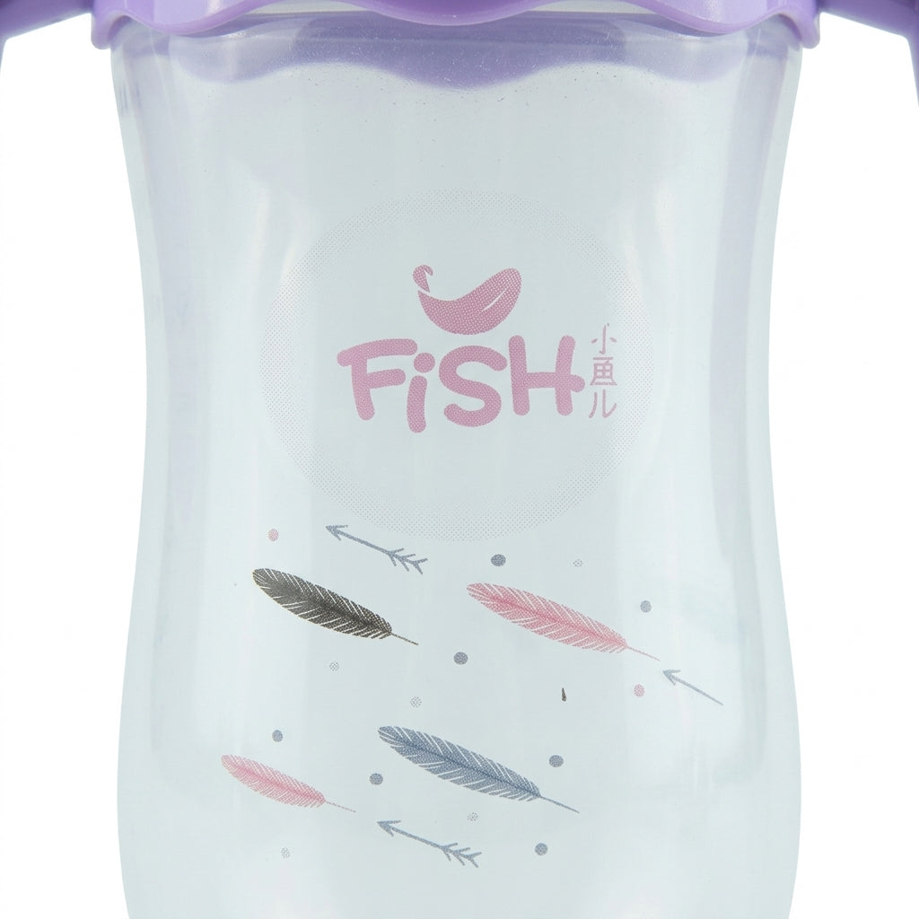 BABY FEEDING BOTTLE ROCKET DESIGN PURPLE FISH