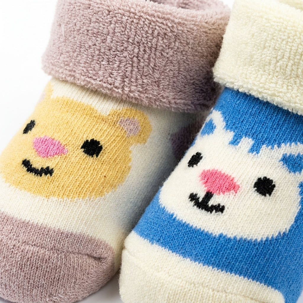 2 PACK TERRY COTTON SOCKS SKY BLUE & OFF WHITE (1-2 YEARS)