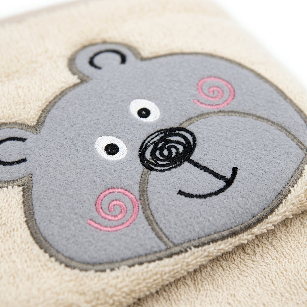 BABY BATH TOWEL+4PCS FACETOWEL BEAR LIGHT BROWN