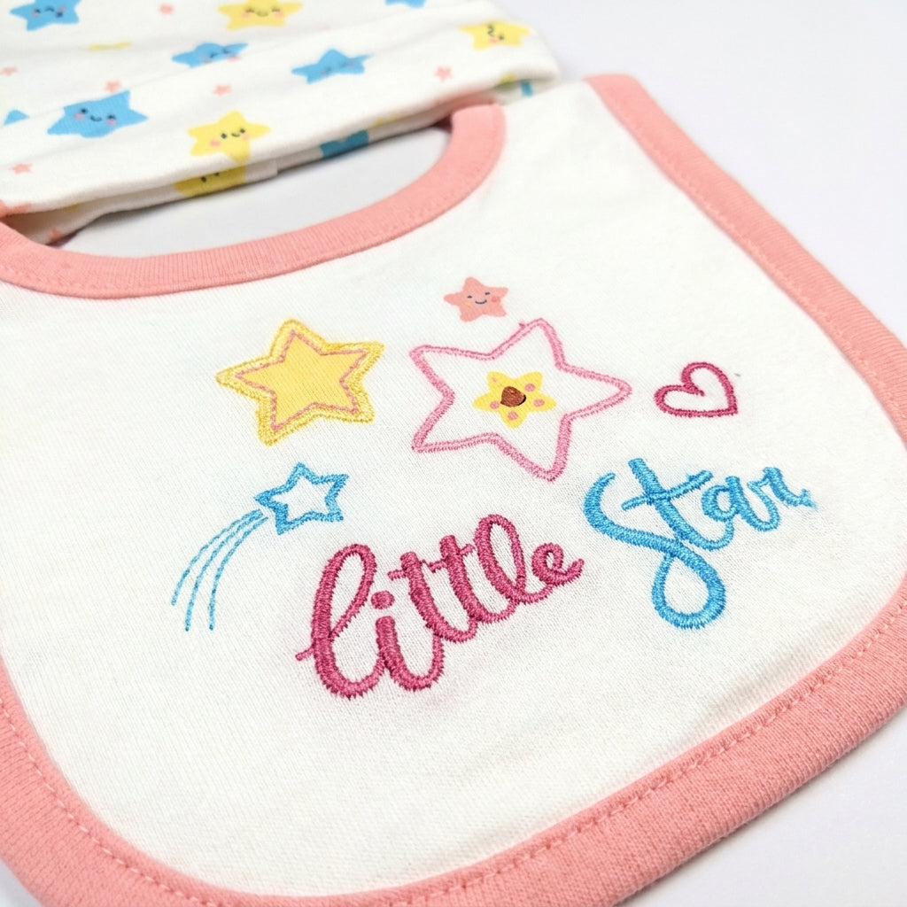 BABY CAP SET 3PCS LITTLE STAR PINK