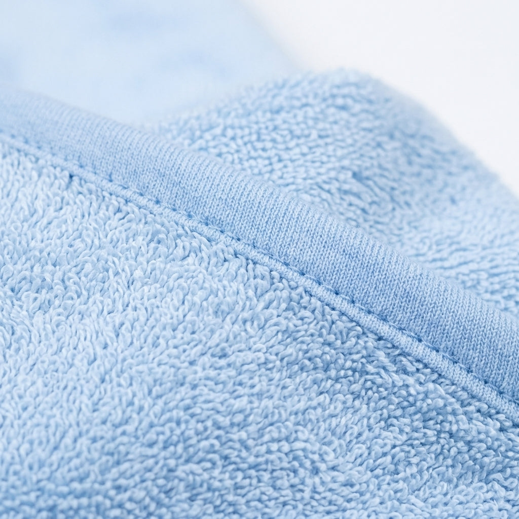 BABY HOODED BATH TOWEL 6PCS SET BEAR BLUE