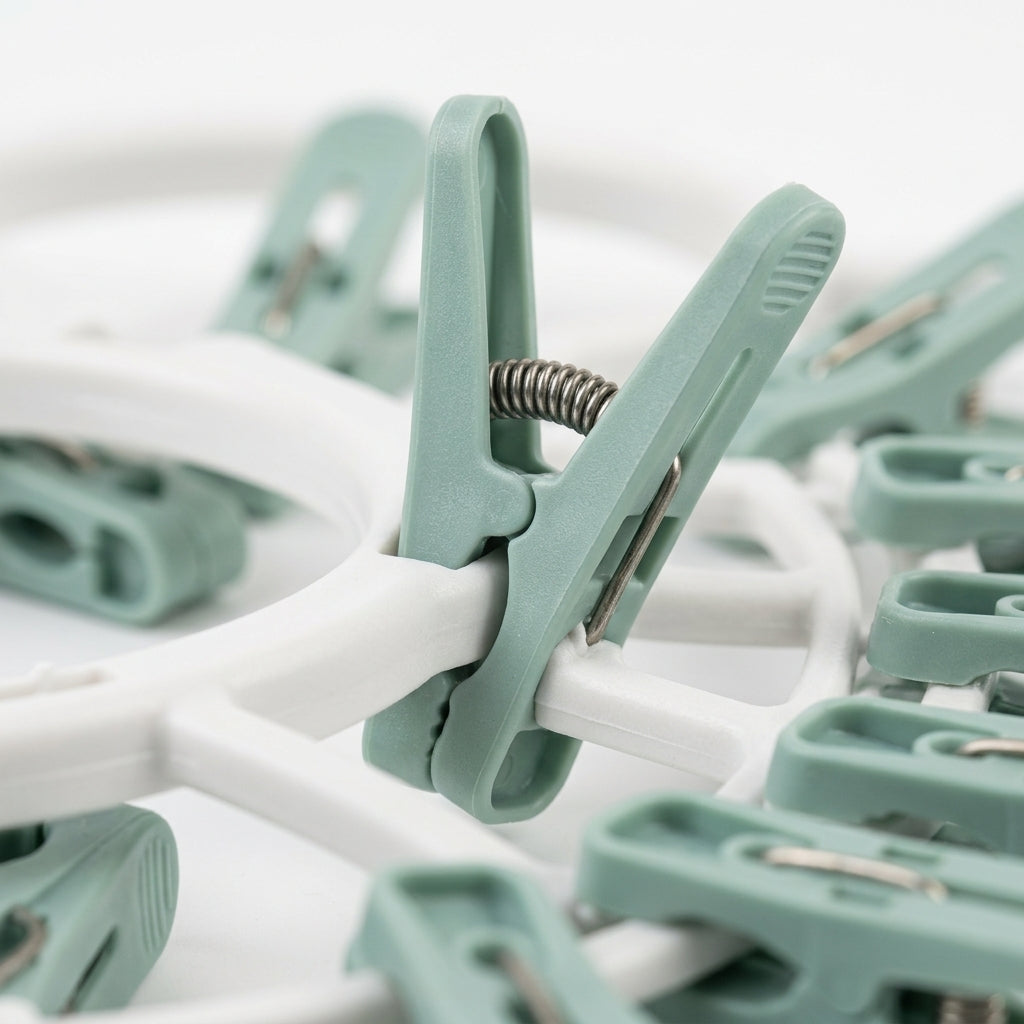 Premium Flower Shape Baby Laundry Hanger 18 Heavy Duty Clips Cyan