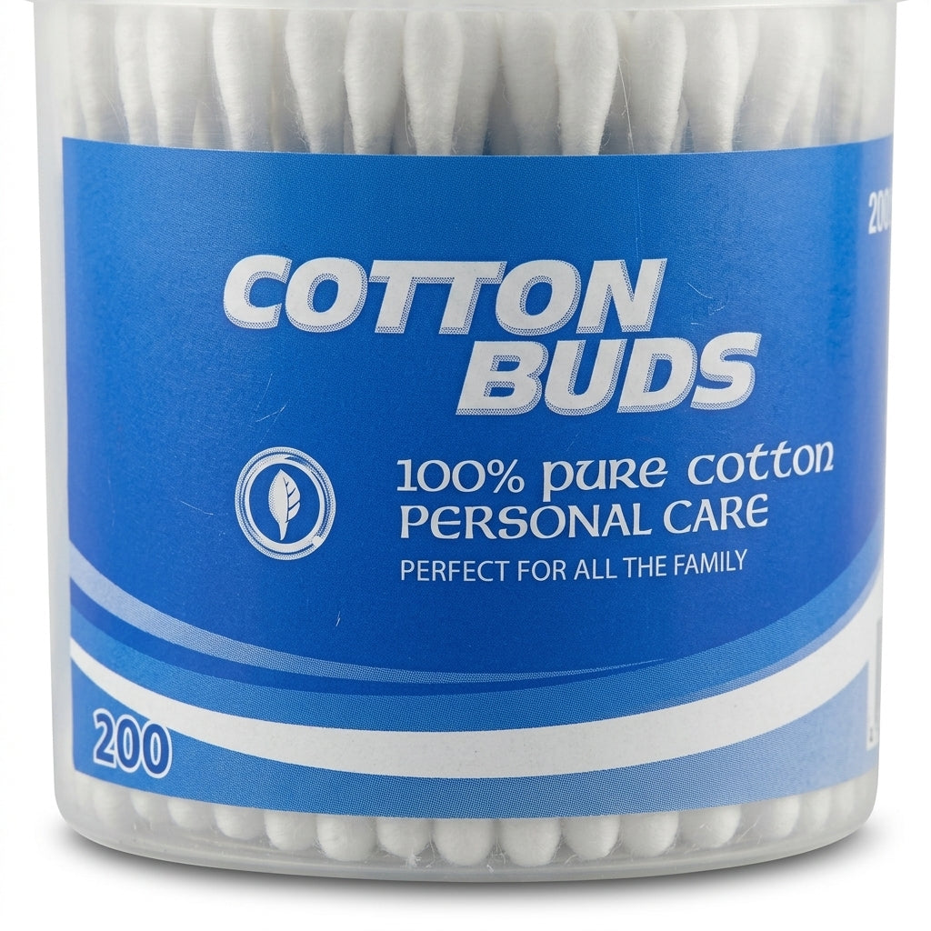 TOPTIP 200PCS COTTON BUDS ROUND BOX