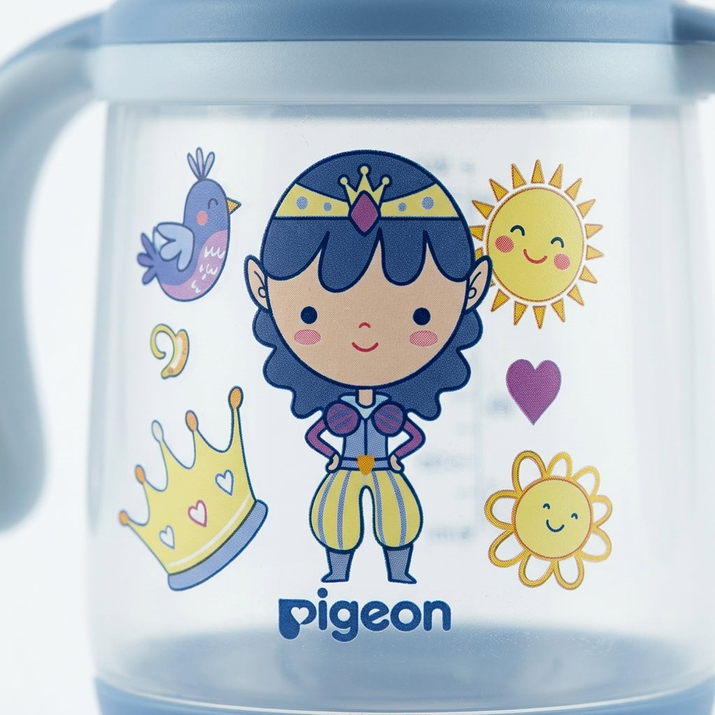 BABY FEEDER KING CAP PRINTED BLUE 210ML