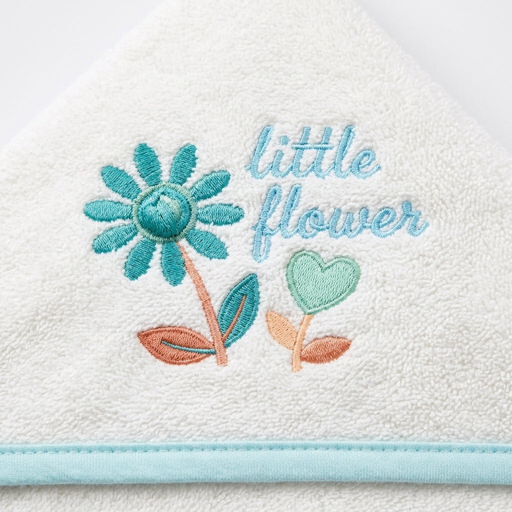 SENIORS BABY BATH TOWEL LITTLE FLOWER WHITE
