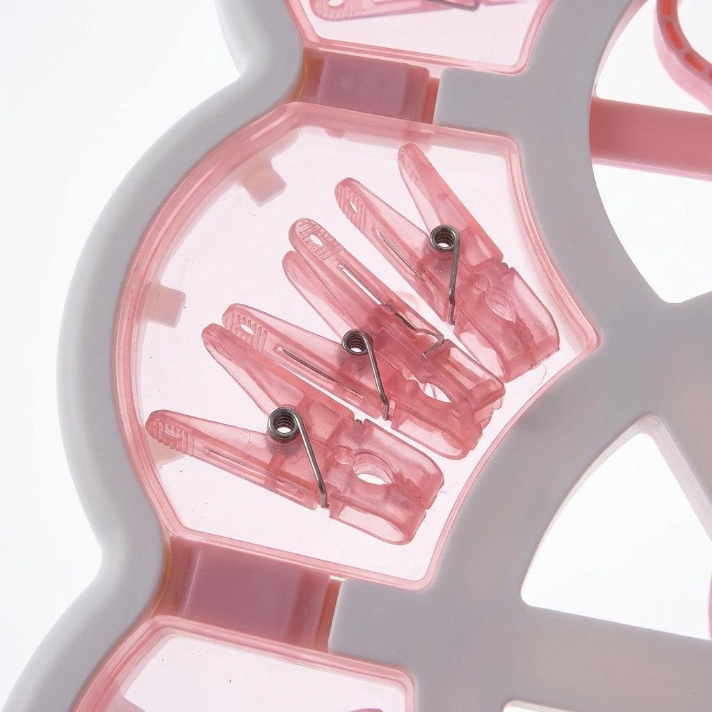 ENWEI 18 CLIPS FLOWER SHAPE HANGER HIGH QUALITY PINK LAUNDRY SOLUTION
