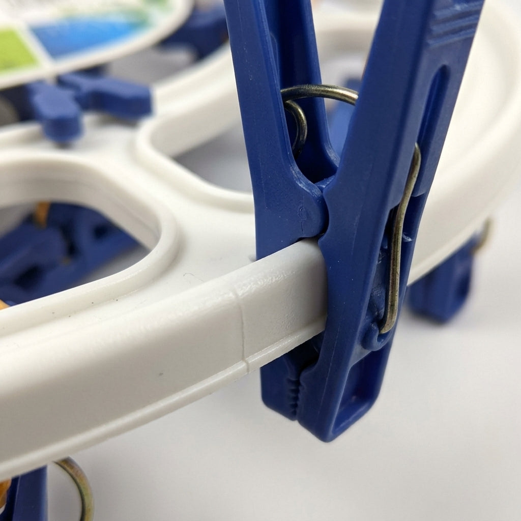 BABY LAUNDRY HANGER 18 CLIPS DURABLE BLUE