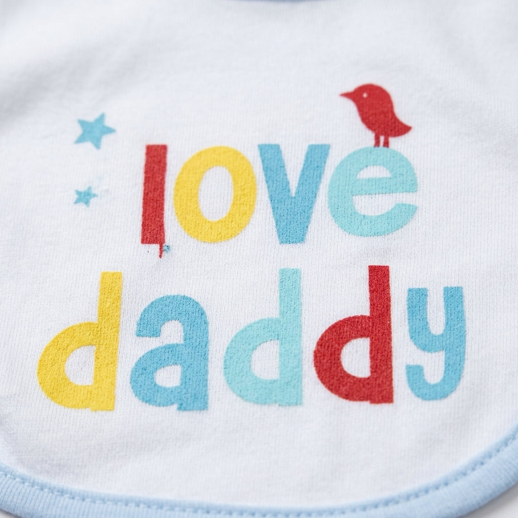 BABY Bib SET 3PCS LOVE DADDY BLUE