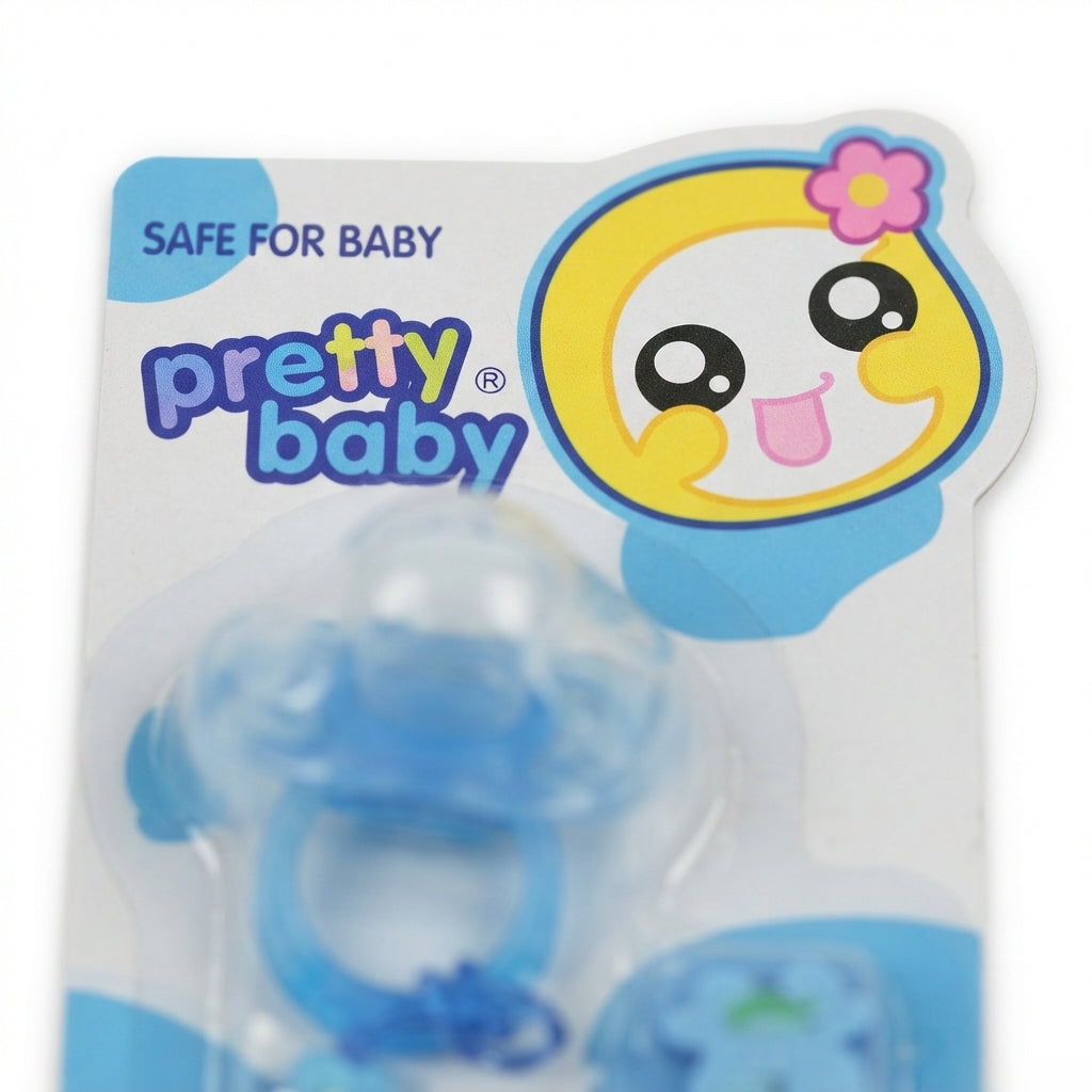 BABY PACIFIER SILICONE WITH CHAIN BLUE