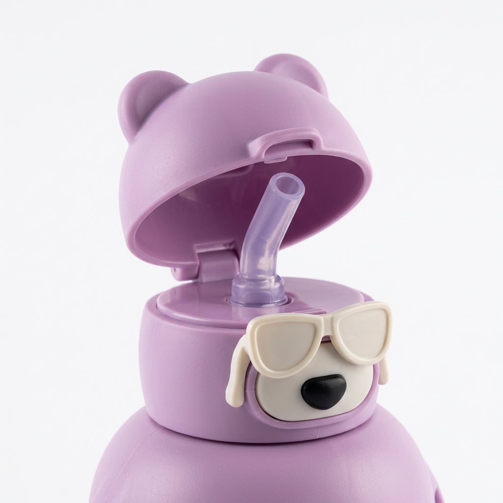 BABY STRAW SIPPER BEAR GLASSES PURPLE