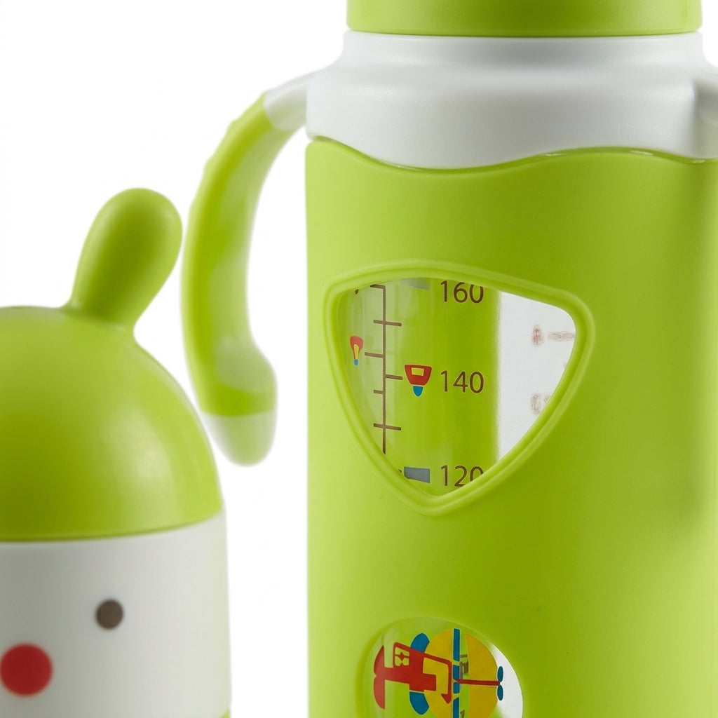 BABY GLASS FEEDER BUNNY GREEN FISH
