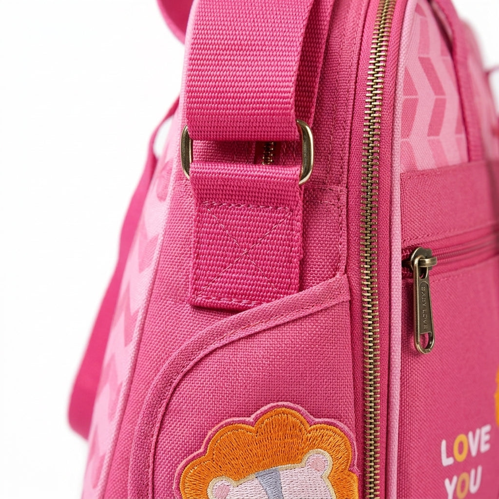 Baby Bag China Double Culting Bear Pink