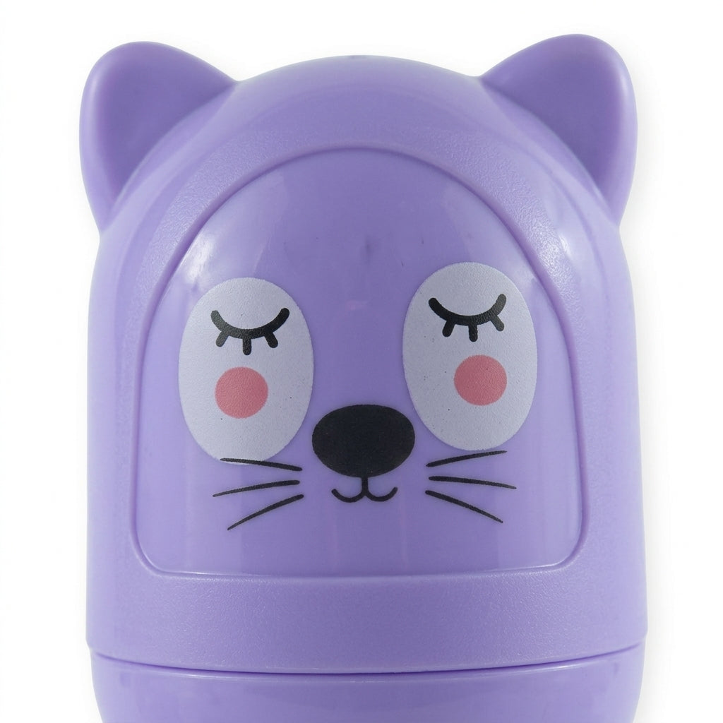 BABY GLASS FEEDER CARTOON BEAR PURPLE FISH