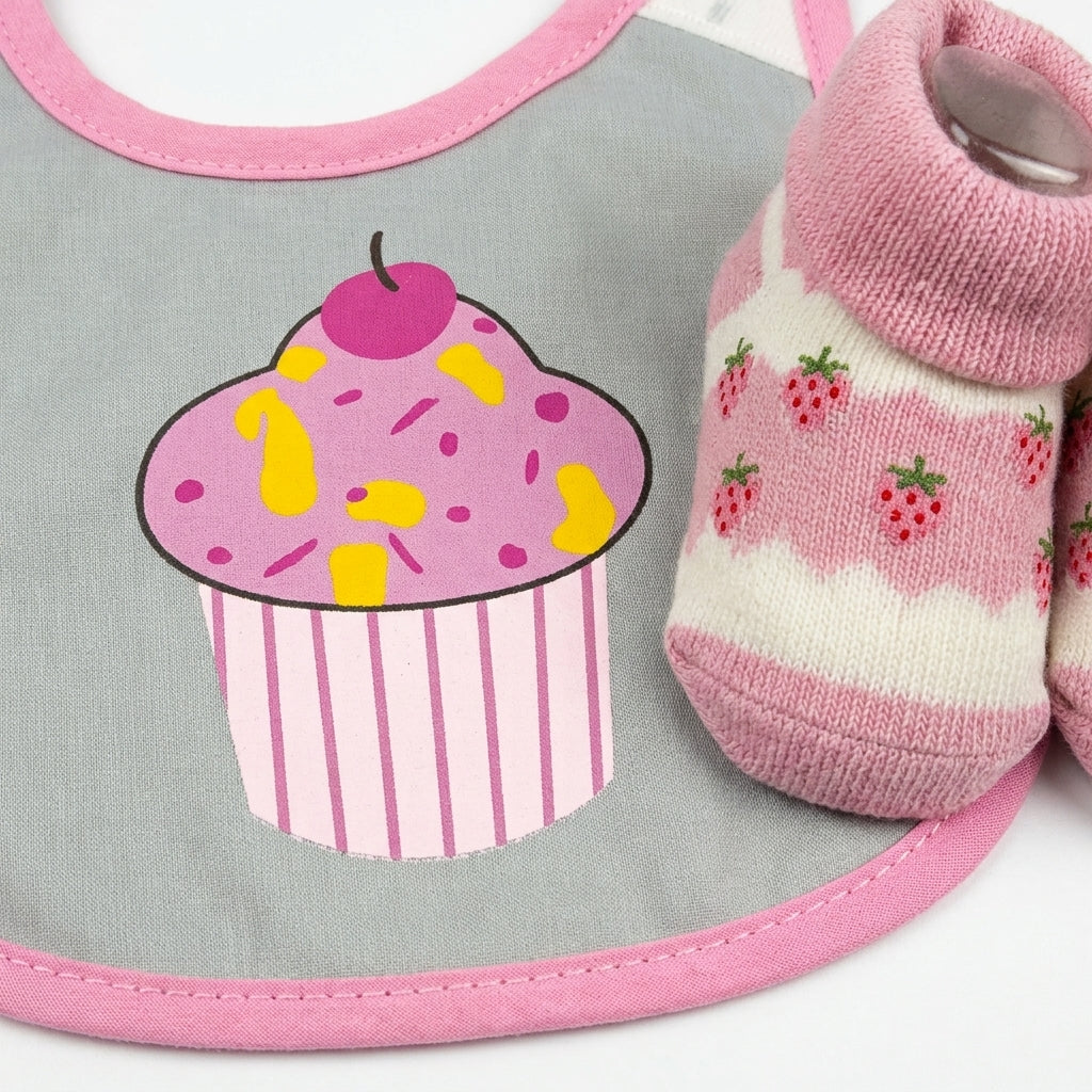 BABY BIB SET 3PCS SET ICECREAM PINK CARTERS