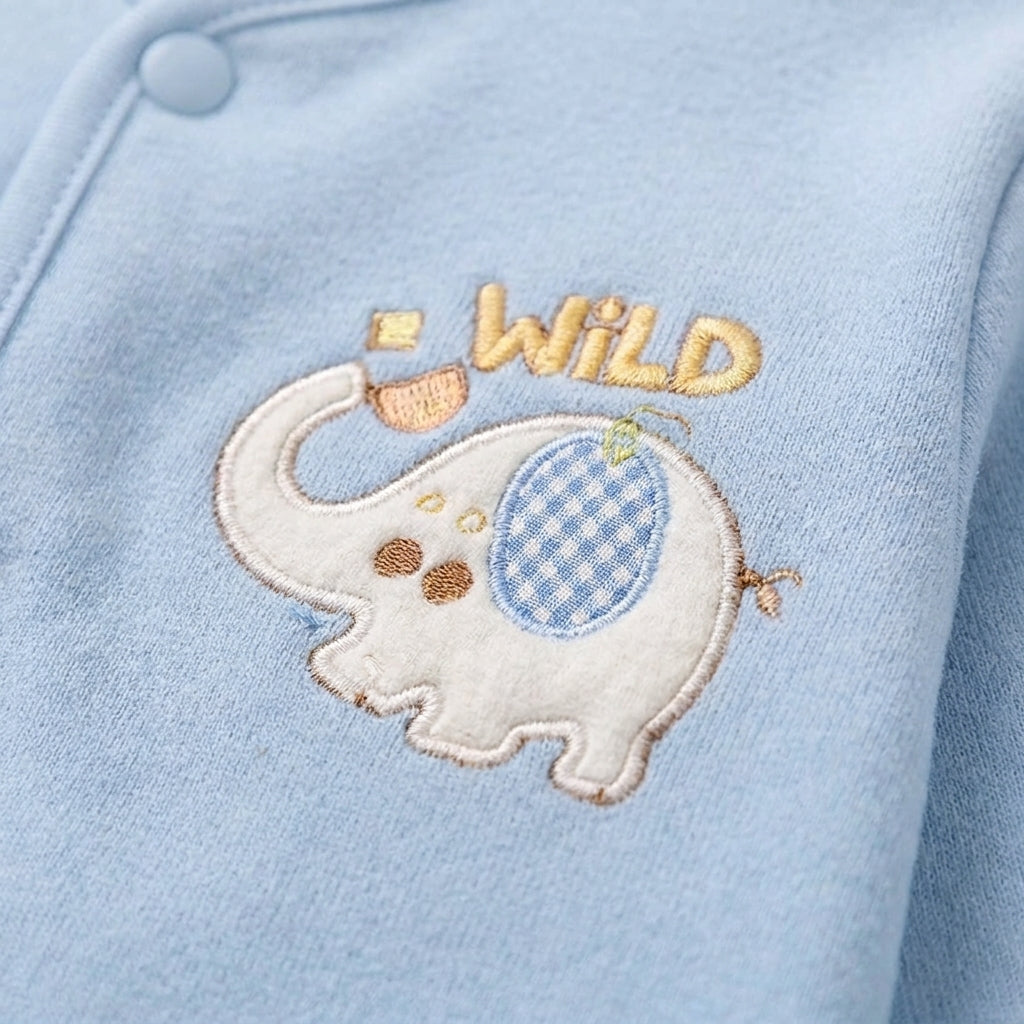 BABY SUIT 5 PIECES SET BLUE COLOR ELEPHANT EMB KOTRAI
