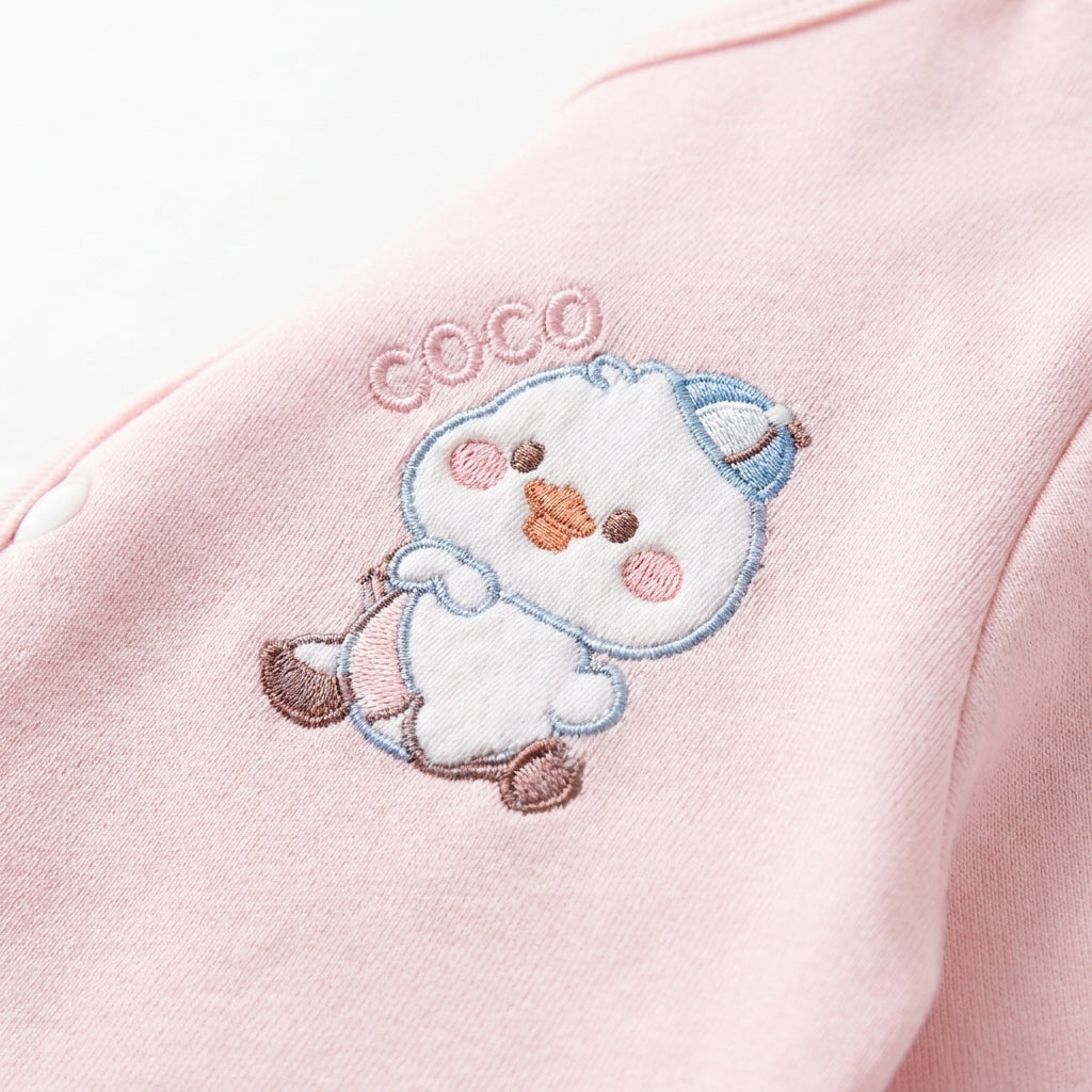 BABY SUIT 5 PIECES SET BABY PINK COLOR CHIKI EMB KOTRAI
