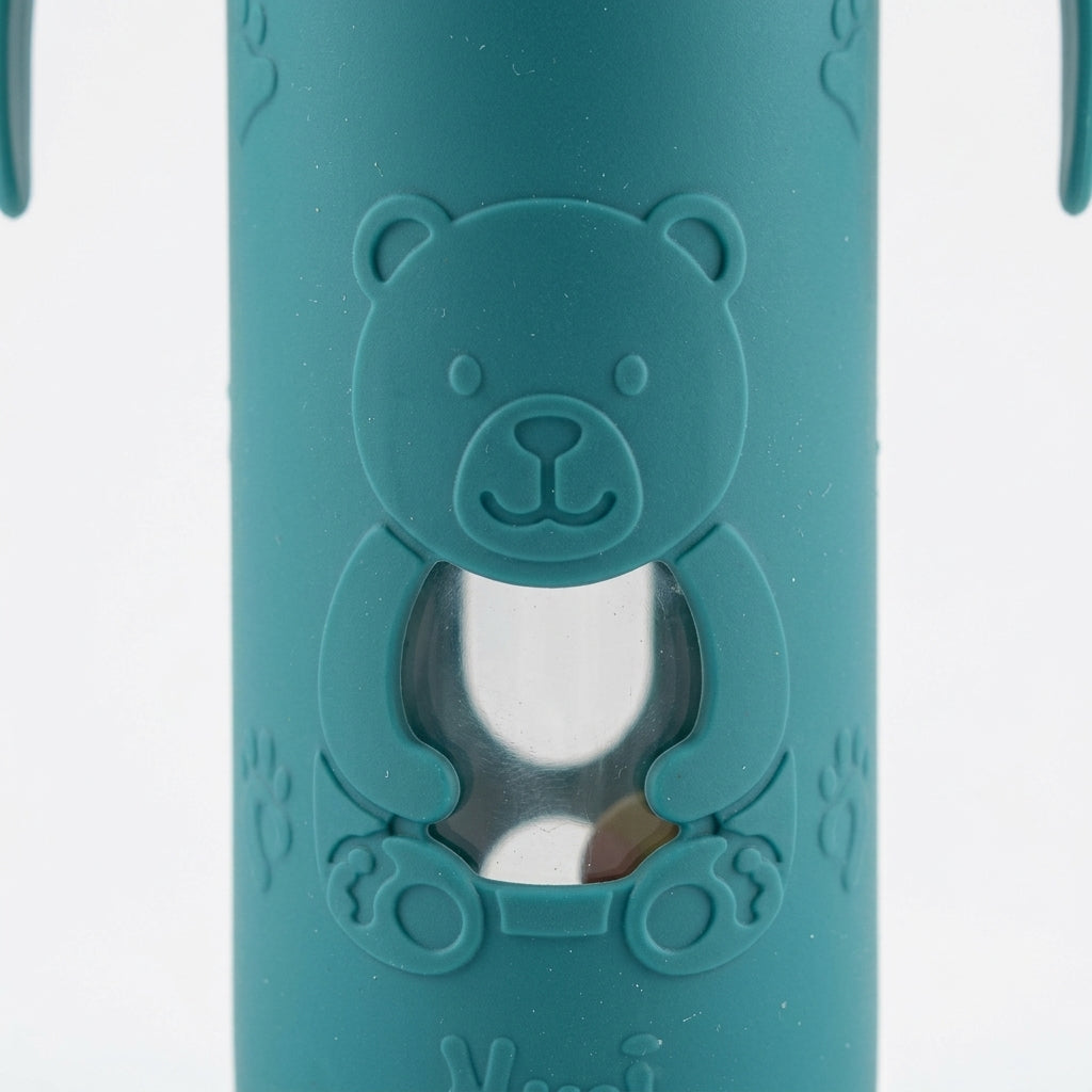 BABY GLASS FEEDER RATTLE CAP GREEN YES