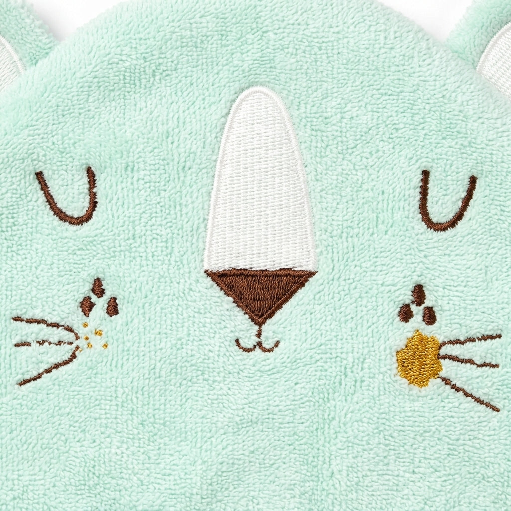BABY HOODED BATH TOWEL 1PCS LION MINT