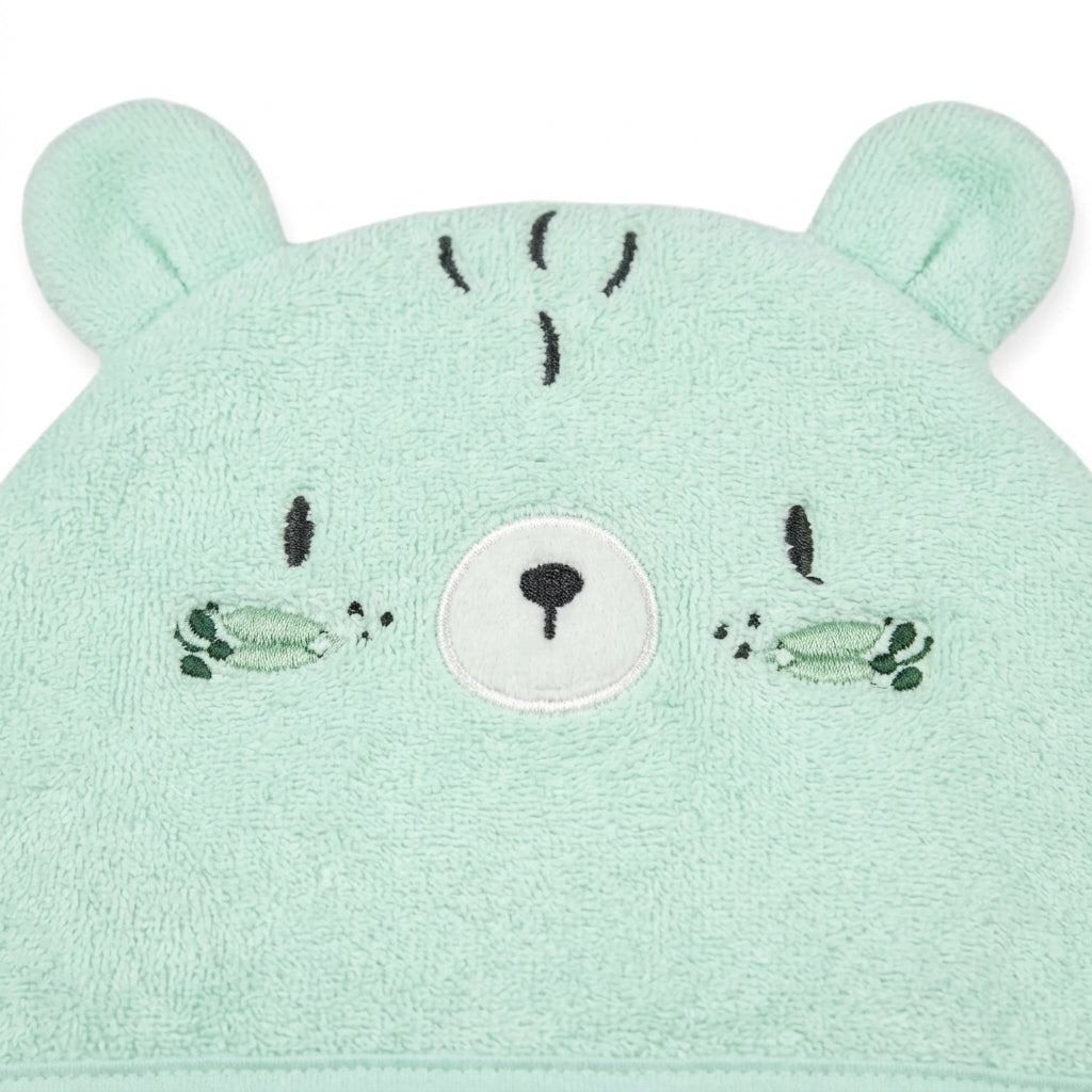 BABY HOODED BATH TOWEL 6PCS SET HAMSTER CARTOON MINT