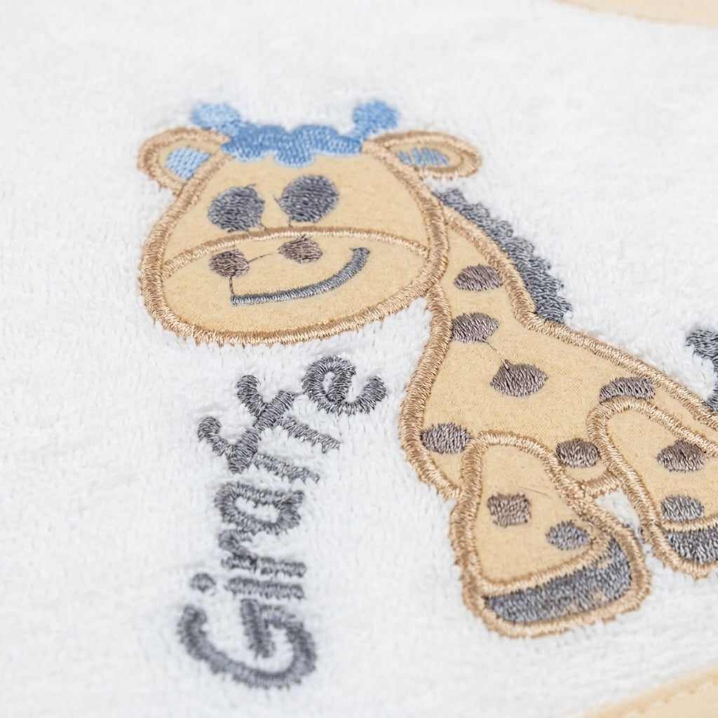 SENIORS BABY BATH TOWEL GIRAFFE WHITE