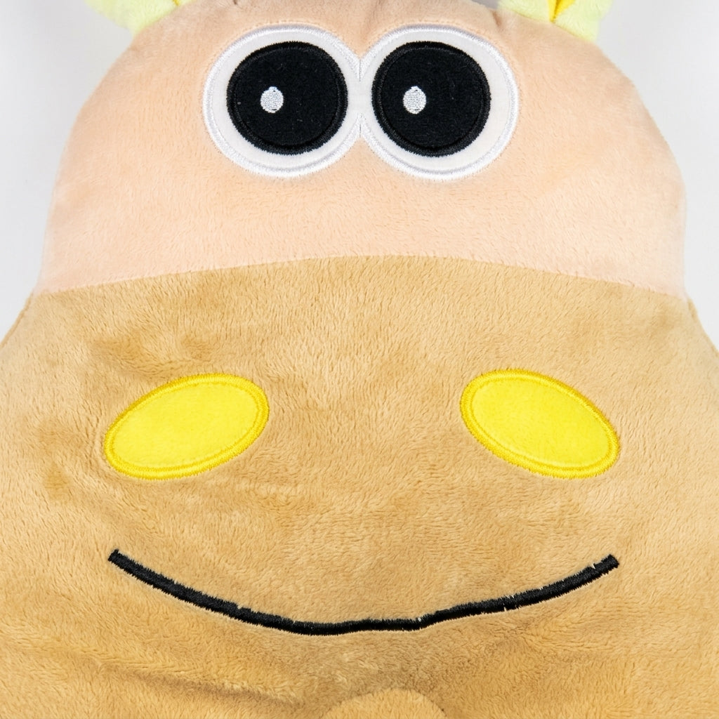 CUTE CARTOON FACE MULTI-COLOR PLUSH PILLOW TOY BROWN & LIGHT PINK