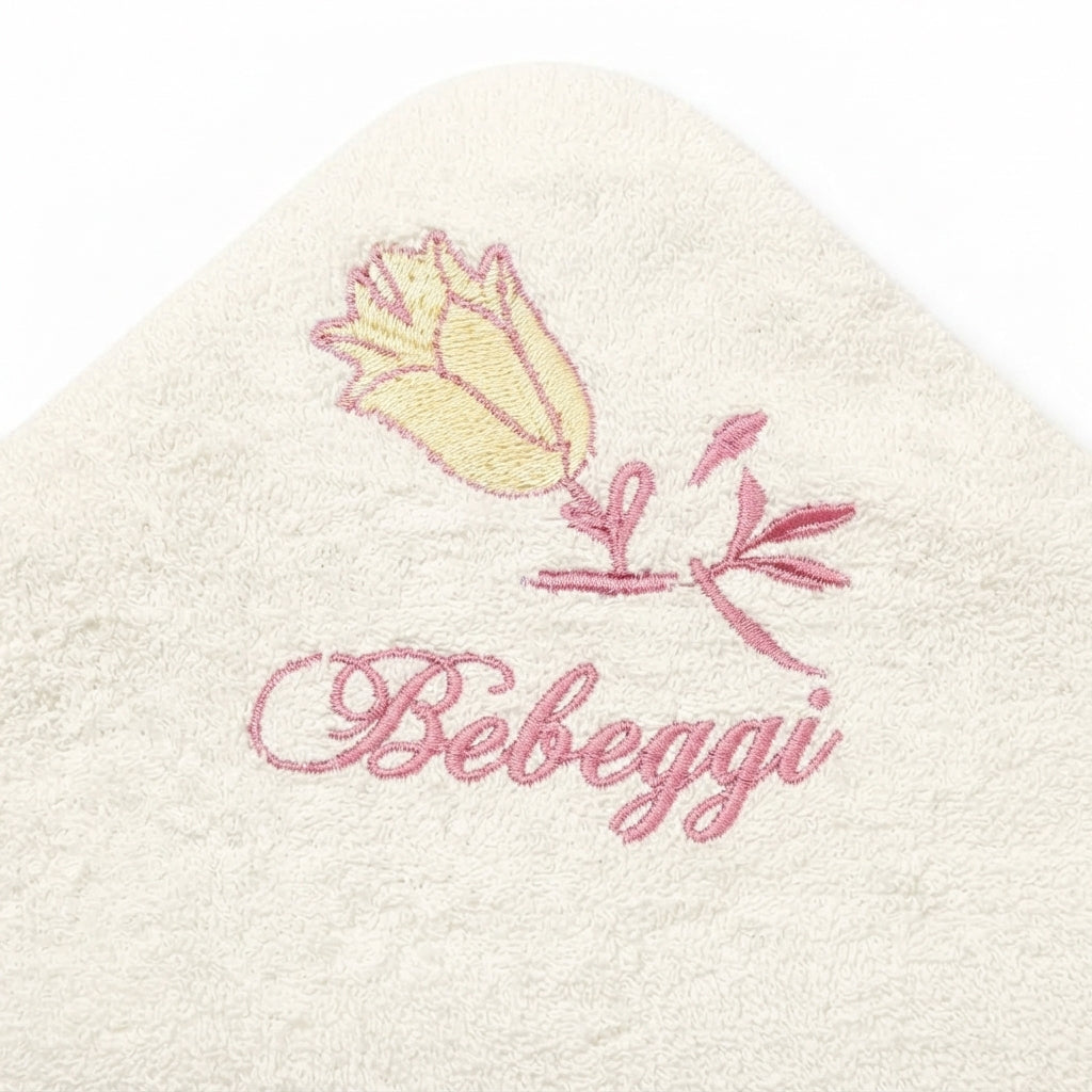 SENIORS BABY BATHTOWEL FLOWER WHITE