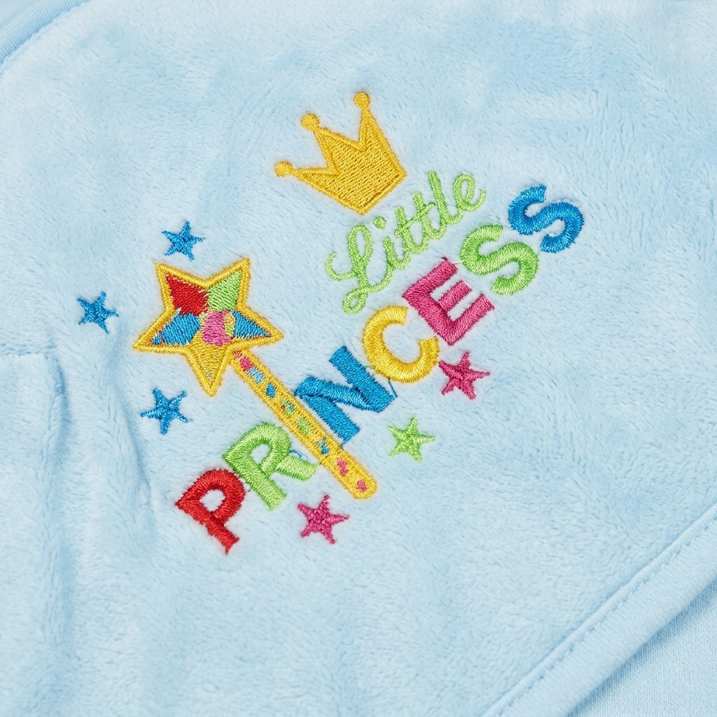 KIDZO BABY BATH TOWEL CAP PRINCESS BLUE