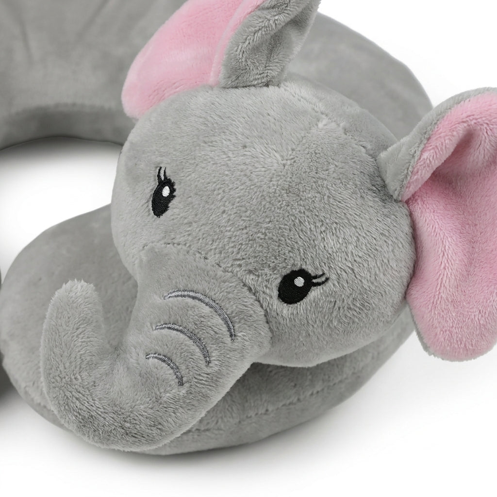 BABY U SHAPE NECK PILLOW ELEPHANT GREY