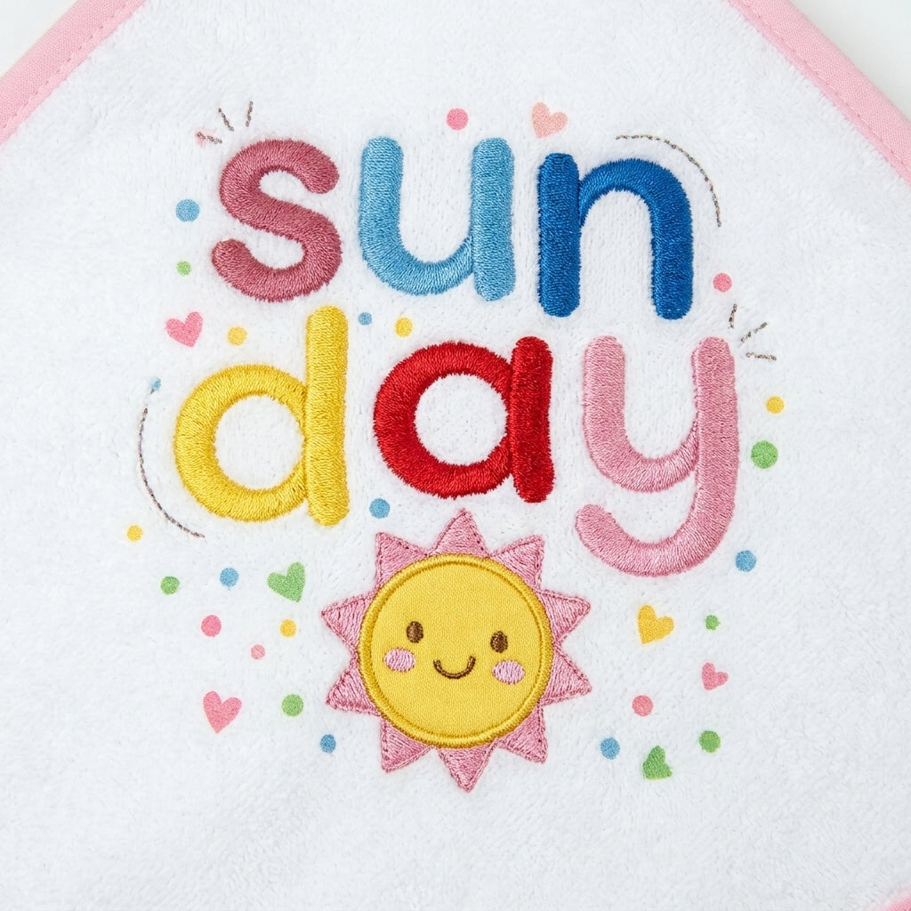 BABY HOODED BATH TOWEL SUNDAY PINK MUMS WORLD