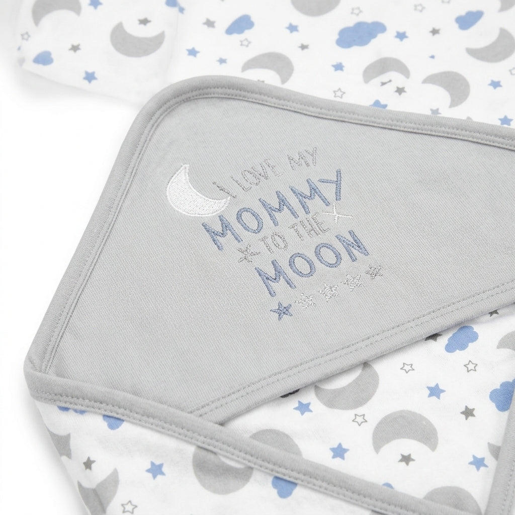 BABY WRAPPING SHEET I LOVE MOMMY GREY