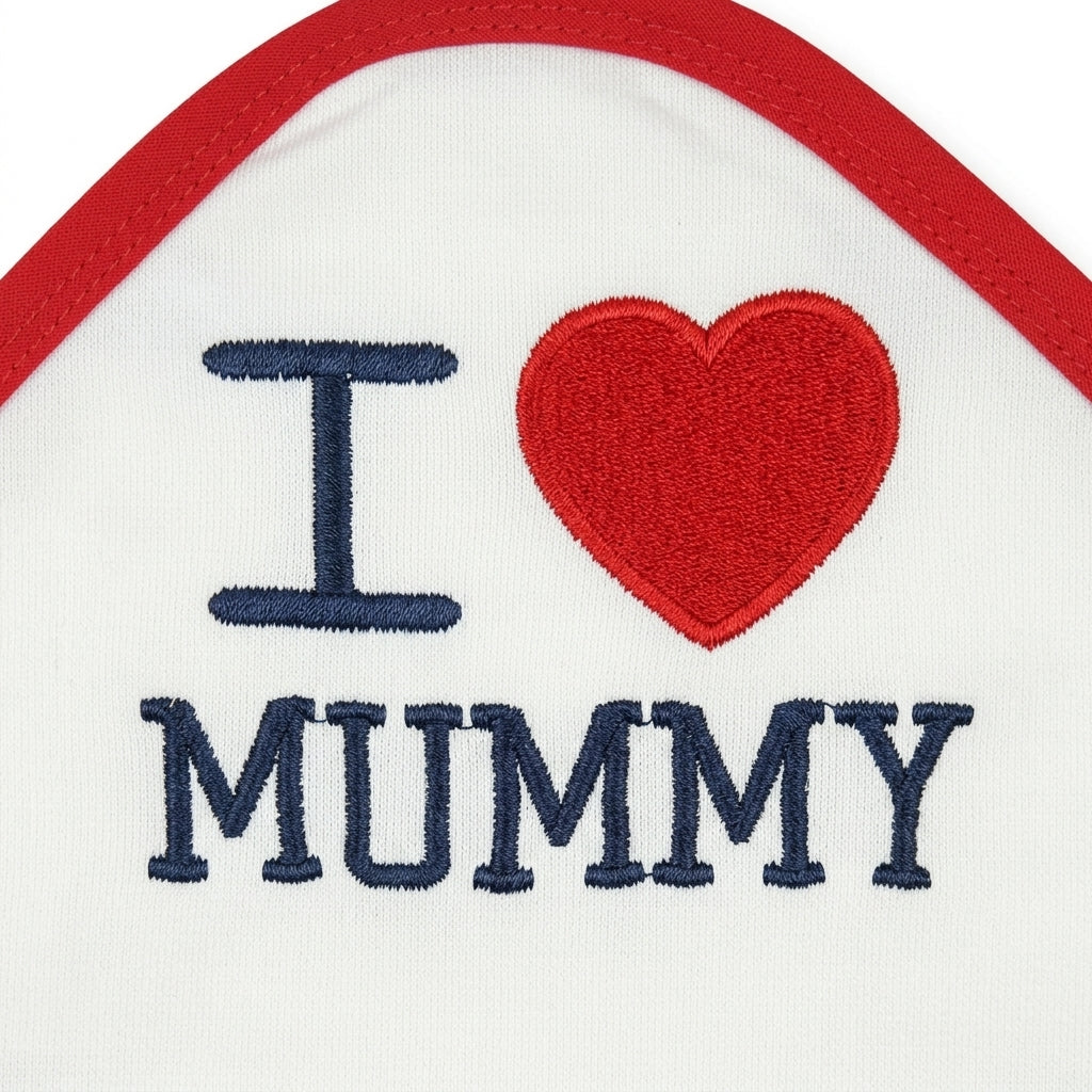 BABY WRAPPING SHEET I LOVE MUMMY RED