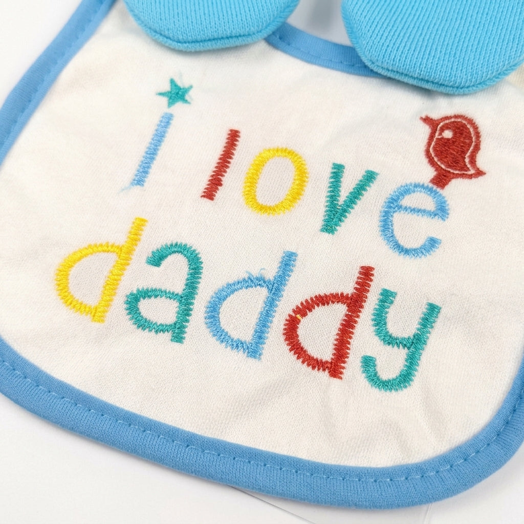 BABY BIB SET 3PCS SET I LOVE DADDY BLUE CARTERS