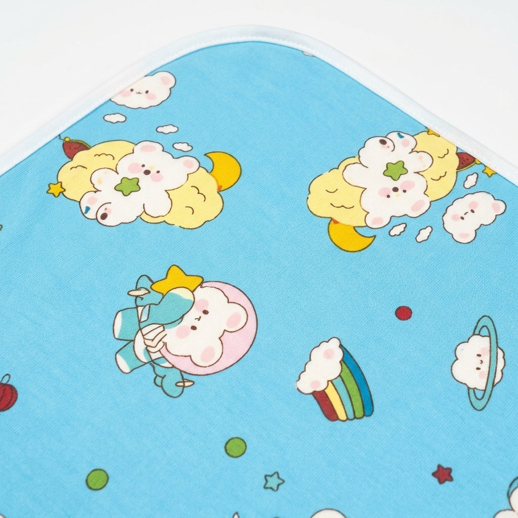 BABY CHANGING SHEET IMP COTTON BEAR CAR BLUE XL