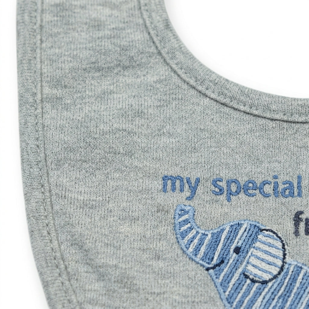 BABY 4PCS CAP SOCKS+BIB SET GREY