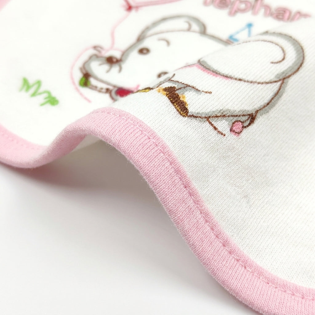 BABY CAP SET 3PCS ELEPHANT PINK
