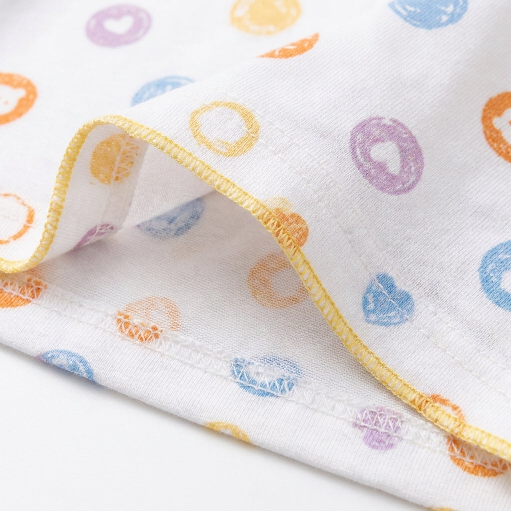 IMPORTED 100% COTTON SUMMER BABY GIRL HALF SLEEVE SUIT SWAN PRINT