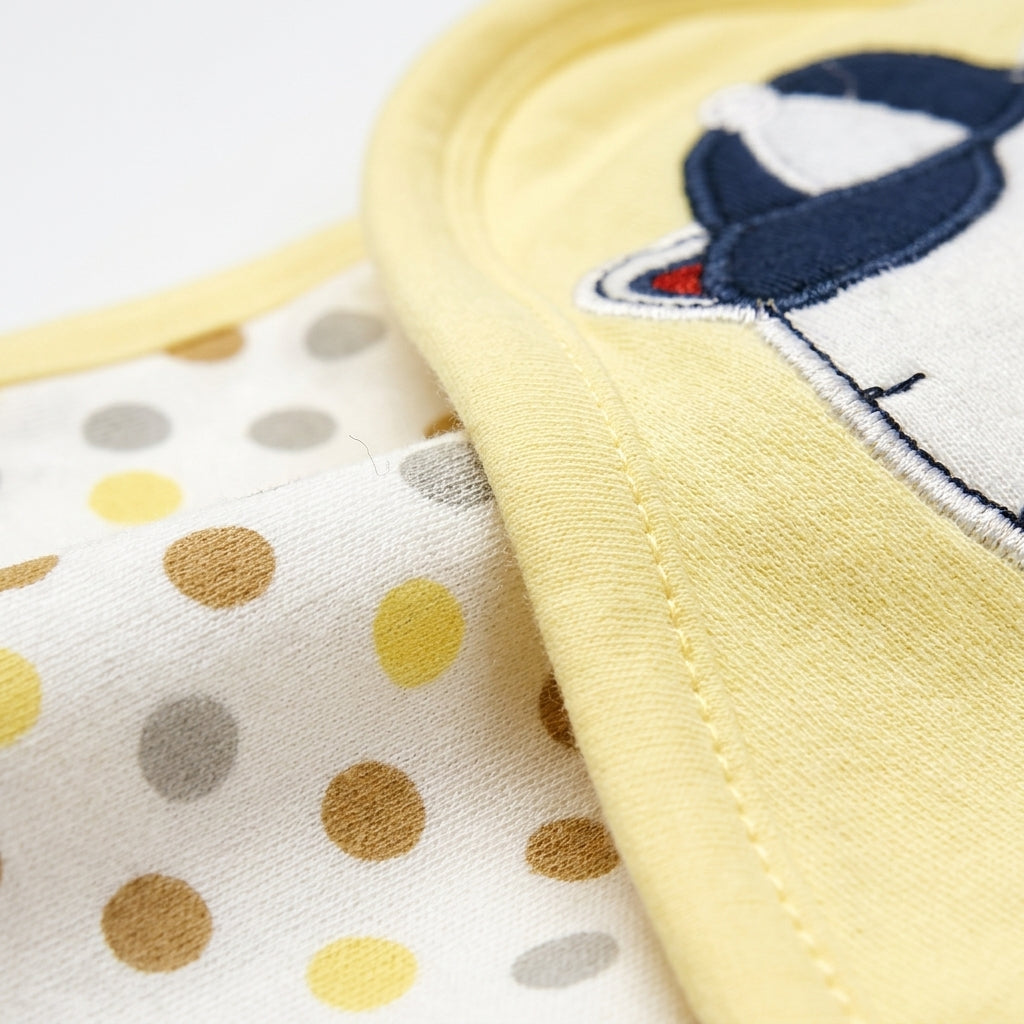 BABY WRAPPING SHEET CAP BEAR DOTED YELLOW