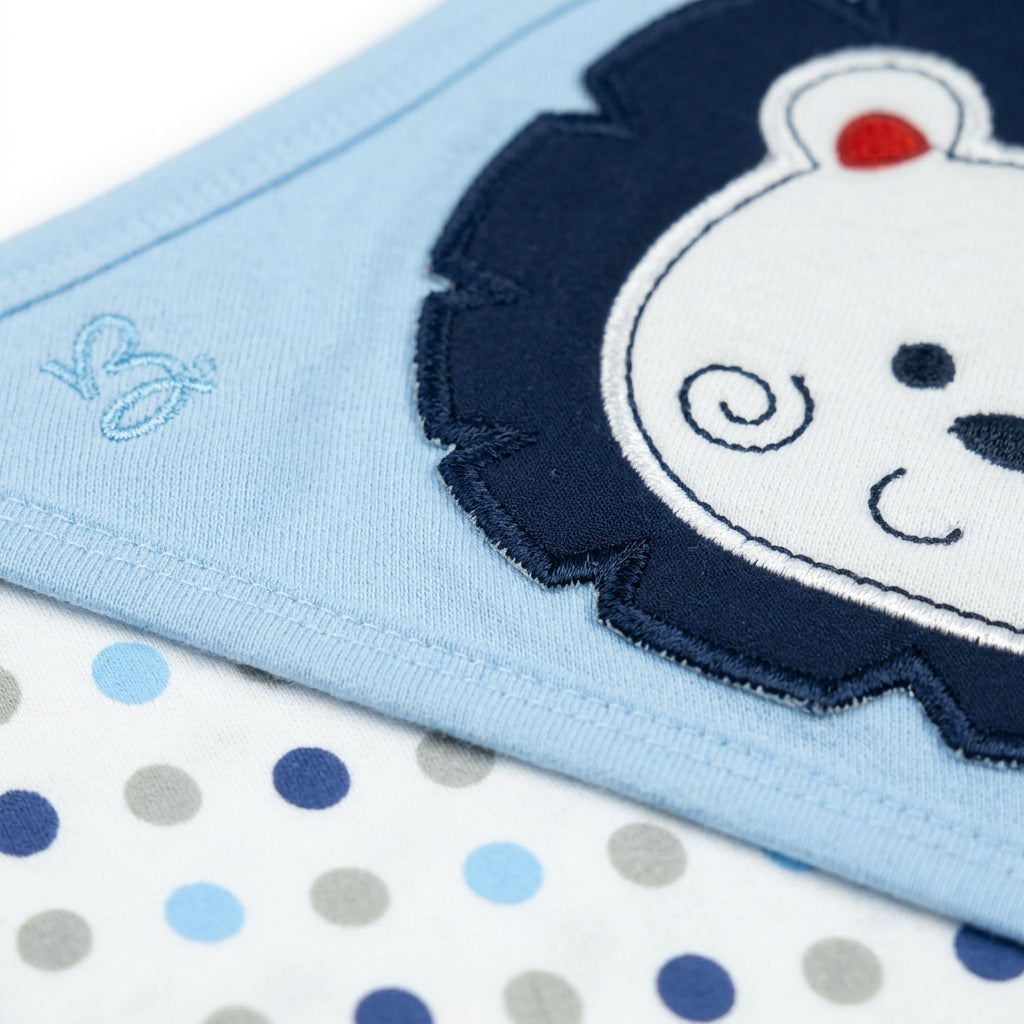 BABY WRAPPING SHEET LION DOTED BLUE