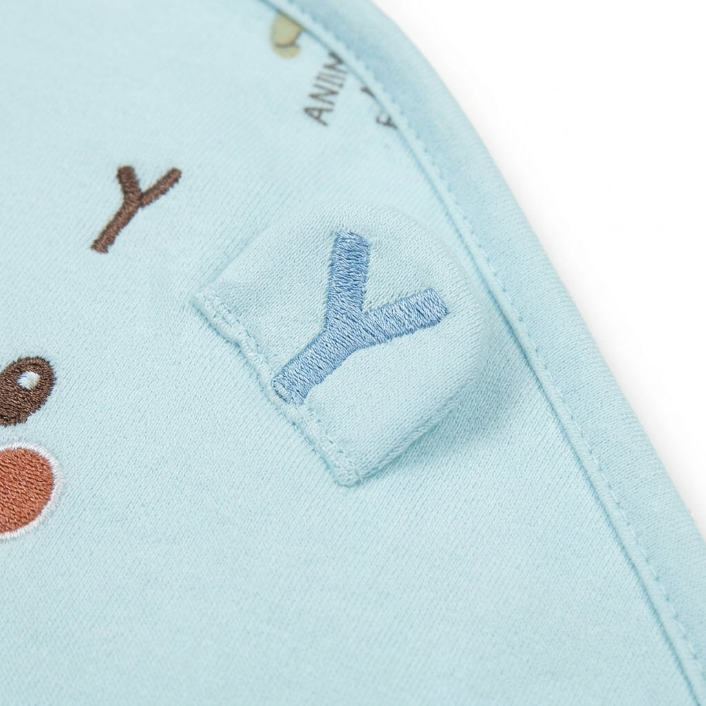 Wrapping Sheet - Thailand Cotton Bear, Blue | Mami Baby