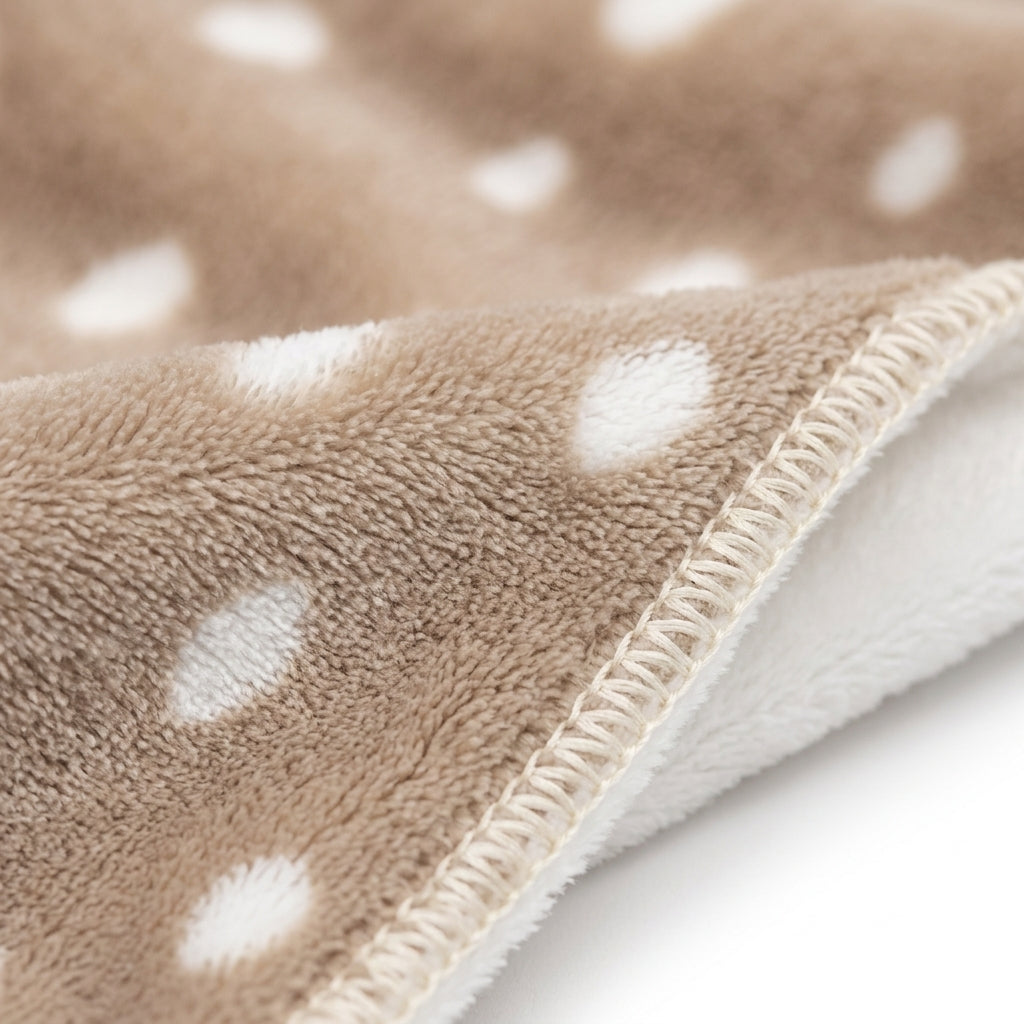 BABY HOODED BATH TOWEL DEER BROWN FANCY