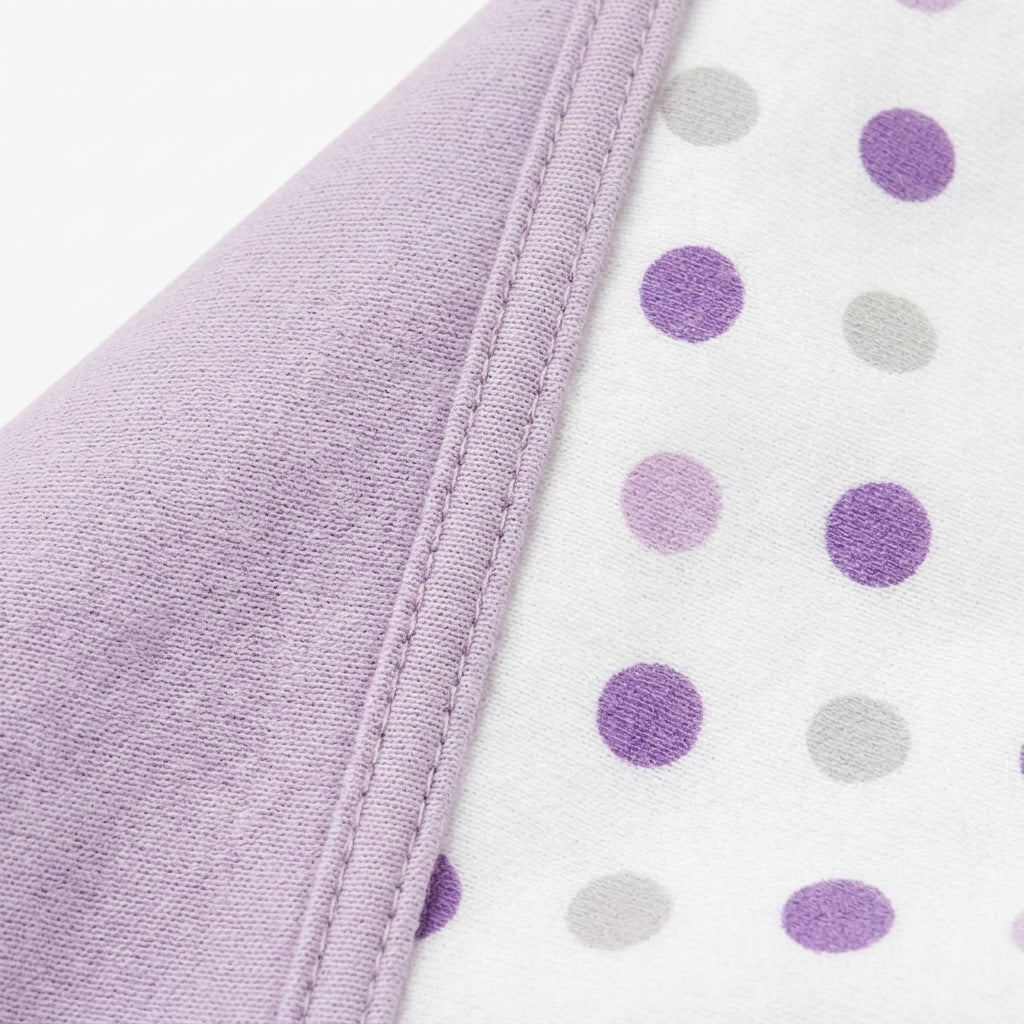 BABY WRAPPING SHEET CAP BEAR DOTED PURPLE