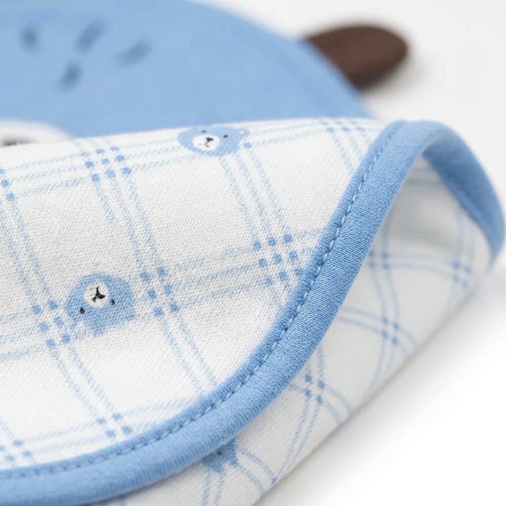 BABY WRAPPING SHEET MUSTARD BEAR BLUE