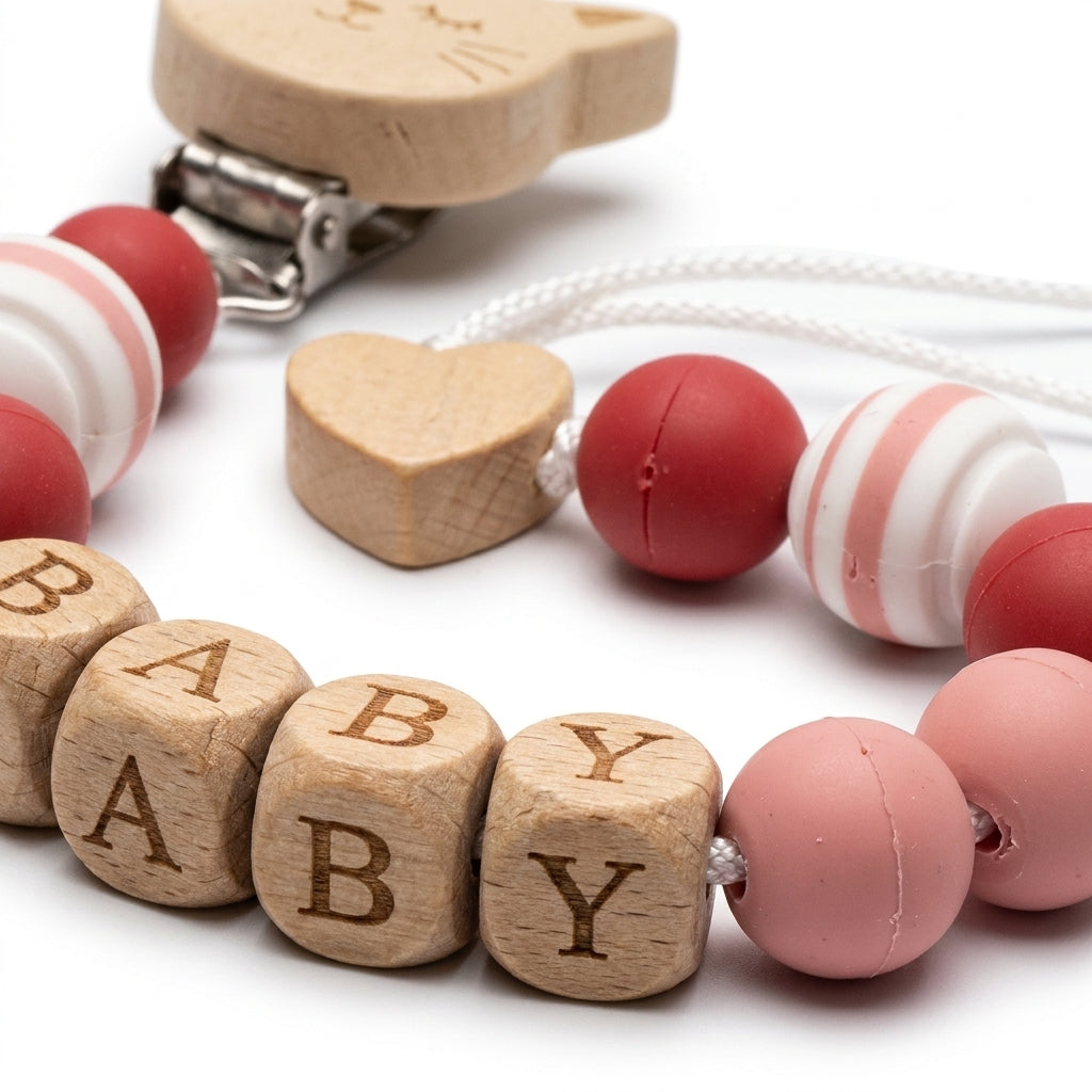 BABY WOODEN CHAIN RED