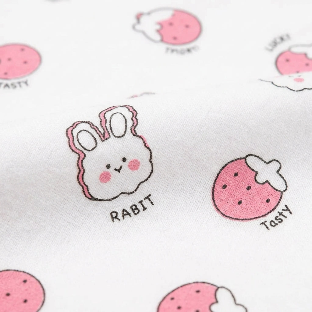 BABY WRAPPING SHEET LOVELY RABBIT PINK