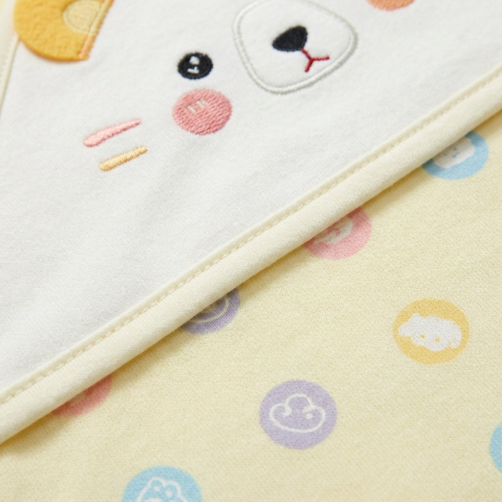 Wrapping Sheet - Thailand Cotton Bear, Yellow | Mami Baby
