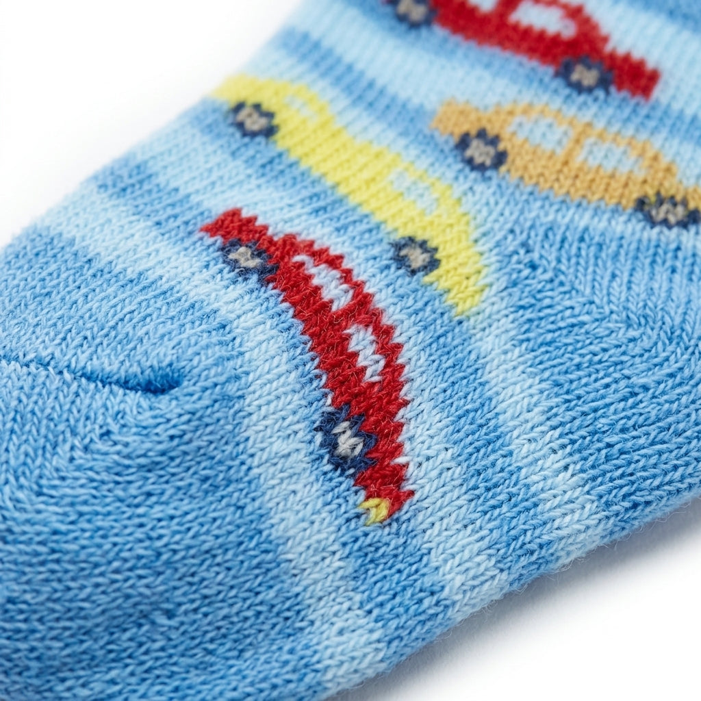 BABY SOCKS FANCY 3PCS PACK CAR PRINT CHUBESTERS